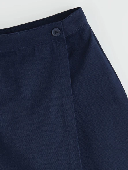 LCW Kids Lacivert Basic Gabardin Kız Çocuk Şort Etek - Resim 3