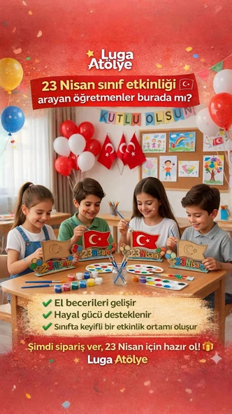 23 Nisan Ahşap Boyama Seti - Resim 3