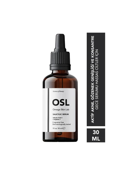OSL Omega Skin Lab Omega Skin Lab Salicylic Serum 30ml (YAĞLI/KARMA CİLTLER İÇİN GÖZENEK SERUMU) ürün görseli 1