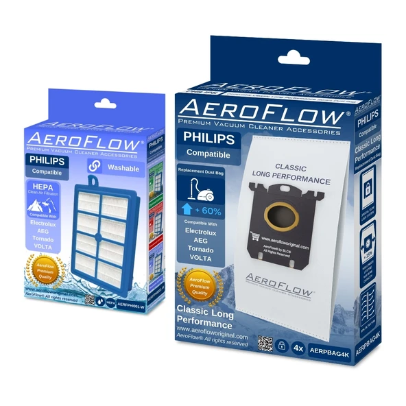 AeroFlow® Philips Jewel FC9060/01 Uyumlu Hijyen Paketi | 1x FC8038/01 (Yıkanabilir) - 4x FC8021/03 ürün görseli 1