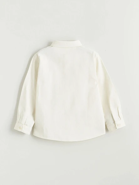 LCW Kids Bej Erkek Çocuk Basic Gabardin Gömlek - Resim 4