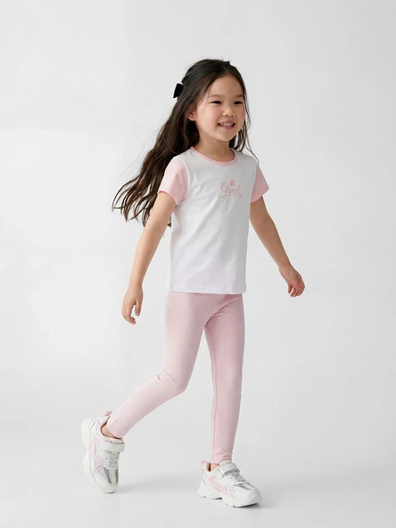 LCW Kids Pembe Beli Lastikli Kız Çocuk Tayt ürün görseli 1