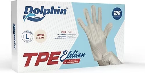 ŞeyliŞeyler Dolphin Tpe Eldiven Krem Large 100'lü 5 Paket ürün görseli 1