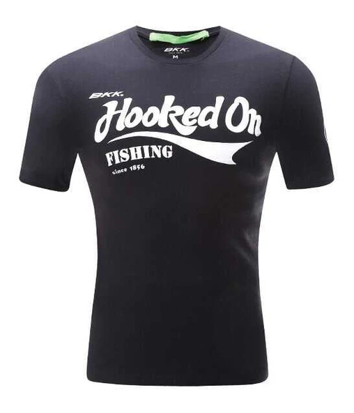 BKK Hooked On Fishing Siyah Tişört  Small ürün görseli 1