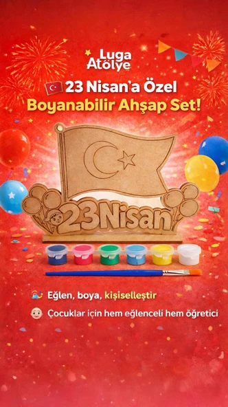 23 Nisan Ahşap Boyama Seti ürün görseli 1