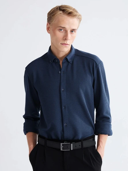 LCW Vision Petrol Slim Fit Erkek Gömlek ürün görseli 1