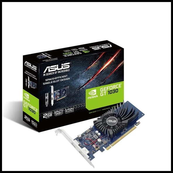 ASUS GT1030-2G-BRK, 2Gb, GDDR5, 64Bit, 1xHDMI, 1xDP, GAMING Ekran Kartı ürün görseli 1