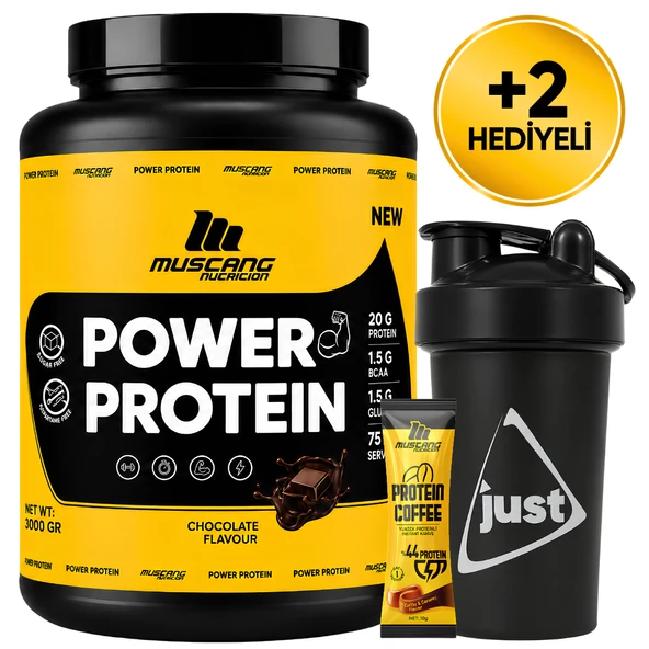 Mustang Nutrition Power Protein Tozu 3000 Gr 75 Servis Çikolata + Shaker + Protein Kahve Hediyeli ürün görseli 1