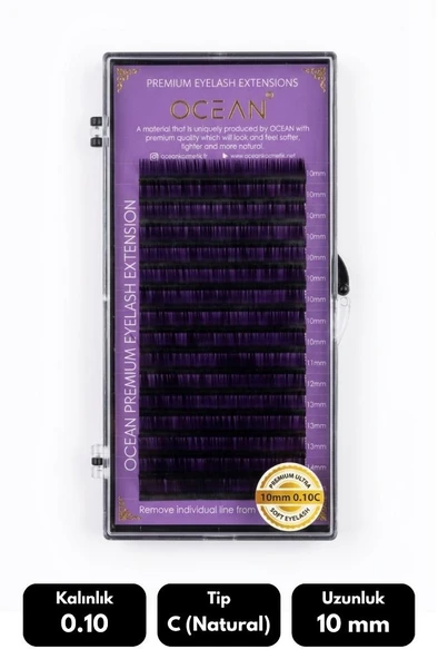 Ocean 0.10C Natural Kıvrım 10 mm Soft Eyelash Takma Kirpik 16'lı ürün görseli 1