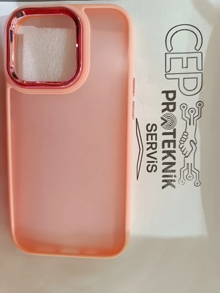 iPhone 14 Pro şeffaf pembe kılıf - Resim 2