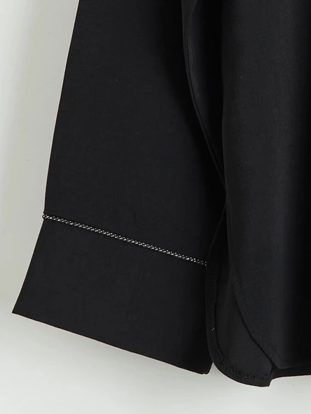 LCW Grace Siyah Regular Fit Kadın Gömlek - Resim 7