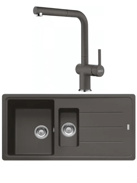 Franke BFG 651-97 Slate Grey Granit Eviye + Franke Active Plus Doccia 2.0 Slate Grey Spiralli Mutfak Bataryası Seti ürün görseli 1