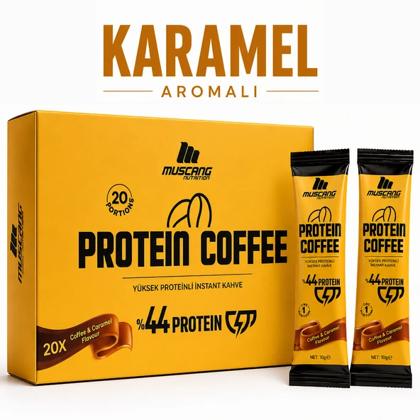 Mustang Nutrition Protein Coffee Karamel Aromalı 10 Gr x 20 Servis 200 Gr Yüksek Proteinli Kahve ürün görseli 1