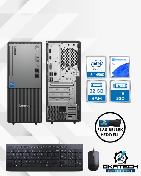 Thinkcentre Neo 50t G5 12ub000btr Core I5 13400-32GB Ddr5 Ram-1TB WİNDOWS 11 PRO + USB BELLEK ürün görseli 1