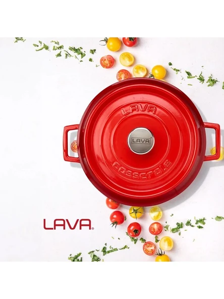 Lava Trendy Kırmızı 28 cm Yayvan Döküm Tencere ürün görseli 1