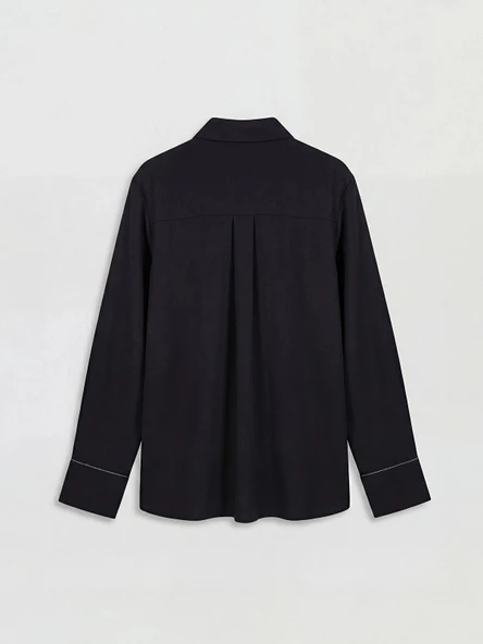 LCW Grace Siyah Regular Fit Kadın Gömlek - Resim 6