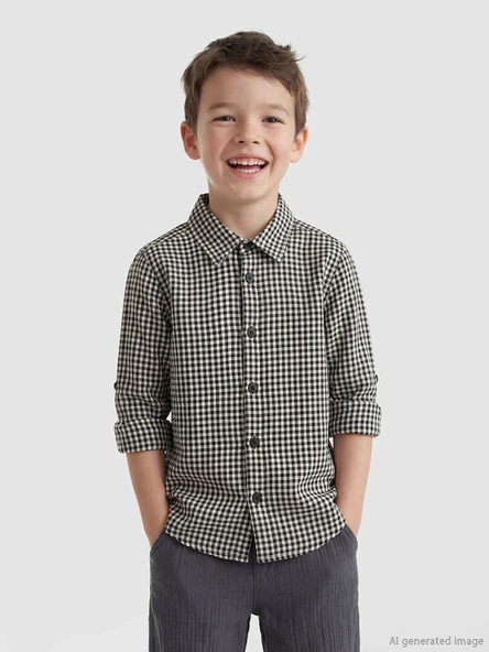 LCW Kids Lacivert Ekose Erkek Çocuk Gömlek ürün görseli 1
