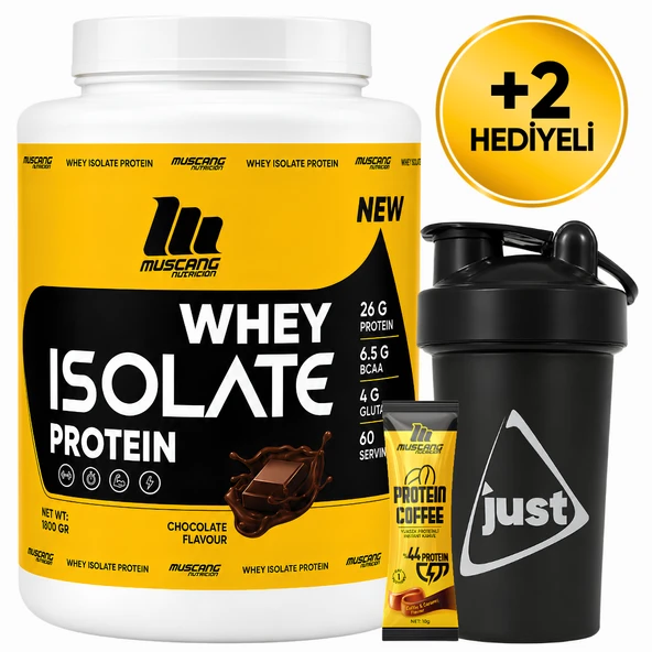 Mustang Nutrition Whey Isolate Protein Tozu 1800 Gr 60 Servis Çikolata + Shaker + Protein Kahve Hediyeli ürün görseli 1