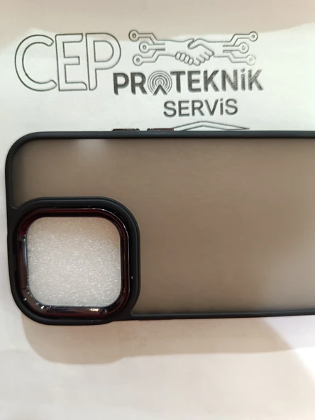 iPhone 14 Pro şeffaf siyah kılıf - Resim 3