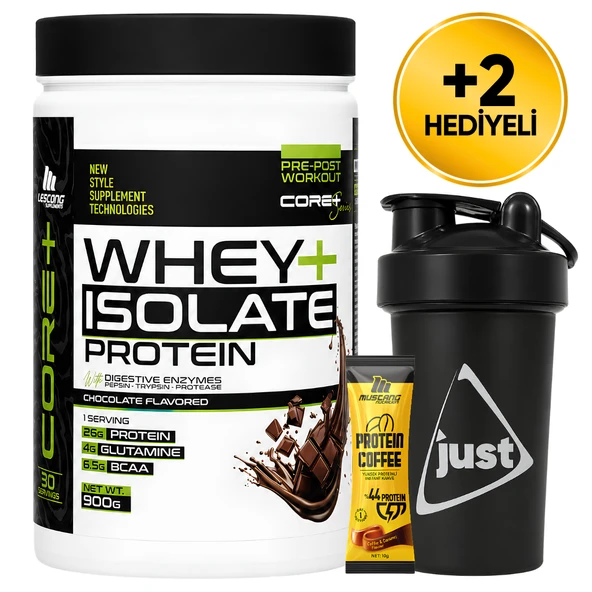 Mustang Nutrition Core+ Series Isolate Whey Protein Tozu 900 Gr 30 Servis Çikolata + Shaker + Protein Kahve Hediyeli ürün görseli 1