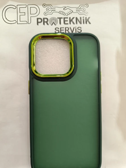 iPhone 14 Pro şeffaf yeşil renk kılıf - Resim 2