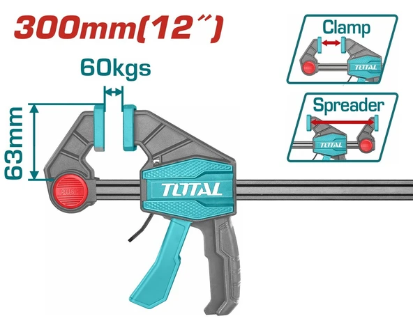 TOTAL 300MM OTOMATİK TETİKLİ İŞKENCETHT1340602 ürün görseli 1