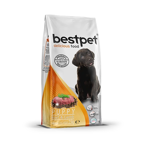 Bestpet Yavru Köpekler İçin Sığır Etli Ve Kuzu Etli Kuru Mama 15 kg ürün görseli 1