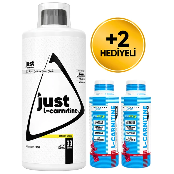 Just Nutrition L-Carnitine 1000 Mg 1000 Ml 33 Servis Limon + 2 x L-Karnitin Shot Hediyeli ürün görseli 1