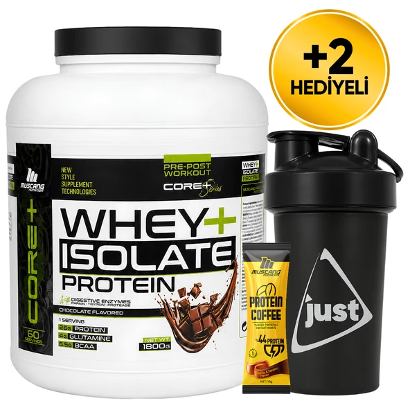 Mustang Nutrition Core+ Series Isolate Whey Protein Tozu 1800 Gr 60 Servis Çikolata + Shaker + Protein Kahve Hediyeli ürün görseli 1