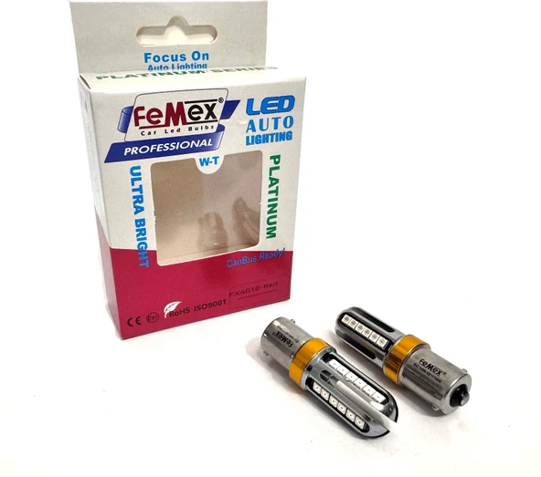 Femex Platinum P21W Kırmızı NoN-Direction 1156 Tek Duy  Led Ampul 3030Chip 24smd ürün görseli 1