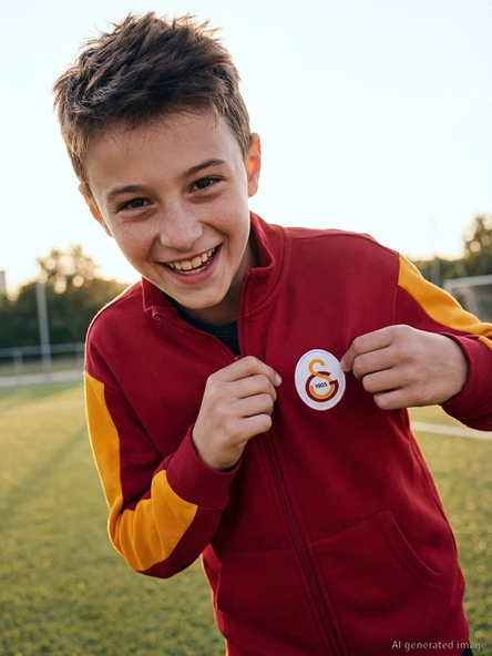 LCW Kids Kırmızı Dik Yaka Galatasaray Baskılı Erkek Çocuk Fermuarlı Sweatshirt ürün görseli 1