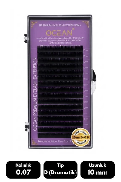 Ocean 0.07D Dramatik Kıvrım 10 mm Soft Eyelash Takma Kirpik 16'lı ürün görseli 1
