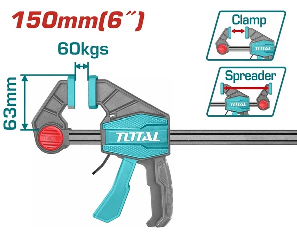 TOTAL 150MM OTOMATİK TETİKLİ İŞKENCE THT1340601 ürün görseli 1