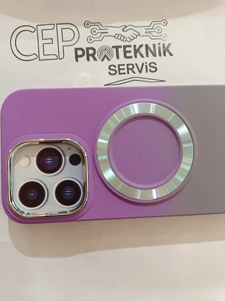 iPhone 14 Pro mor gri renkli kılıf - Resim 3