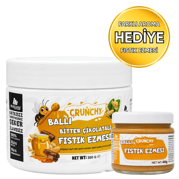 Mustang Nutrition Ballı Bitter Çikolatalı Crunchy Fıstık Ezmesi 350 Gr 25,08 Gr Protein + 40 Gr Fıstık Ezmesi Hediyeli ürün görseli 1