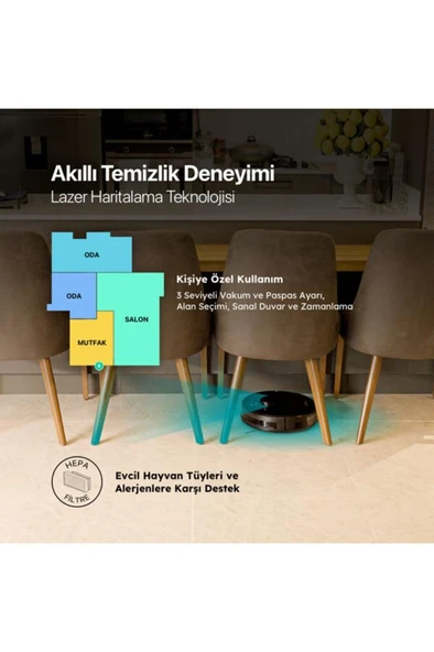 Ttec Navi LaseriQ Akıllı Robot Süpürge Teşhir - Resim 2