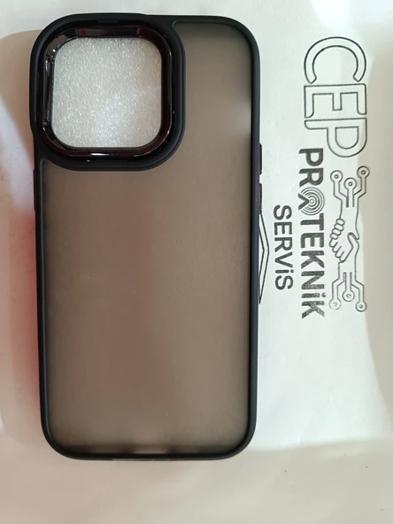 iPhone 14 Pro şeffaf siyah kılıf - Resim 2