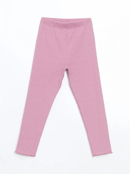 LCW Kids Pembe Beli Lastikli Kız Çocuk Basic Tayt ürün görseli 1