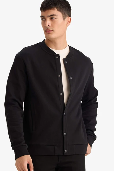 Defacto F8092AXBK81 Siyah REGULAR FIT Çıtçıt Kapamalı Hırka ürün görseli 1