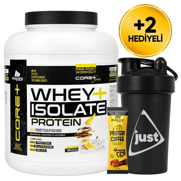 Mustang Nutrition Core+ Series Isolate Whey Protein Tozu 1800 Gr 60 Servis Muzlu Kurabiye + Shaker + Protein Kahve Hediyeli ürün görseli 1