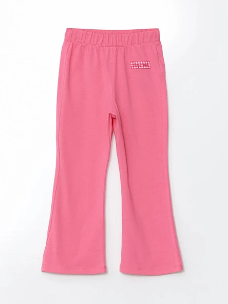 LCW Kids Pembe Beli Lastikli Kız Çocuk İspanyol Paça Tayt ürün görseli 1