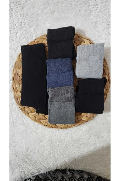ERKEK 6 LI DÜZ PAMUKLU ÇORAP - Resim 2