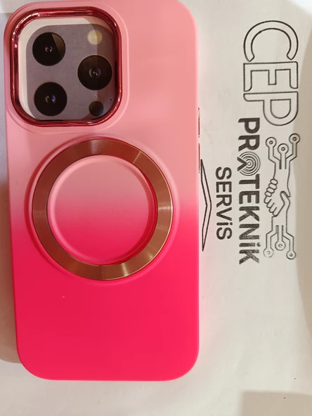 iPhone 14 Pro pembe  renkli kılıf - Resim 2