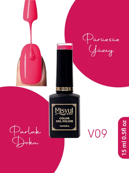Misyul UV Led Kalıcı Oje Nail Art 15 ml Vitray Serisi V09 ürün görseli 1