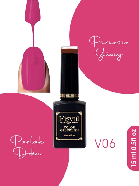 Misyul UV Led Kalıcı Oje Nail Art 15 ml Vitray Serisi V06 ürün görseli 1