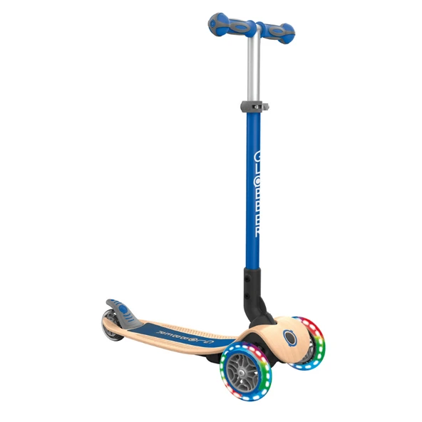 Globber Primo Wood Katlanabilir Işıklı Scooter - Lacivert ürün görseli 1