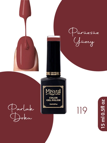 Misyul UV Led Kalıcı Oje Nail Art 15 ml 119 ürün görseli 1