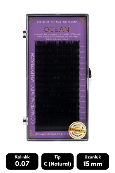 Ocean 0.07C Natural Kıvrım 13 mm Soft Eyelash Takma Kirpik 16'lı ürün görseli 1