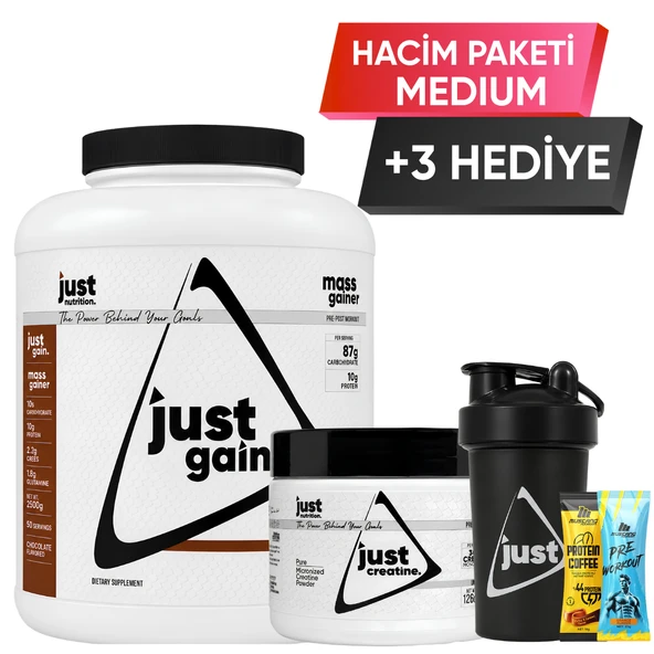 Just Nutrition Hacim Paketi - Medium + 3 Hediye (Karbonhidrat Tozu + Kreatin) ürün görseli 1