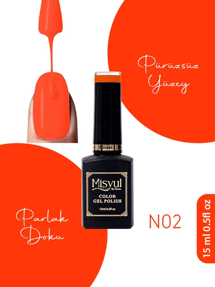 Misyul UV Led Kalıcı Oje Nail Art 15 ml Neon Serisi N02 ürün görseli 1